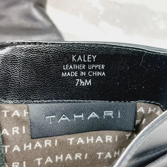 Tahari Kaley Black Leather Knee High Buckle Ridding Boots A920 - Picture 12 of 13